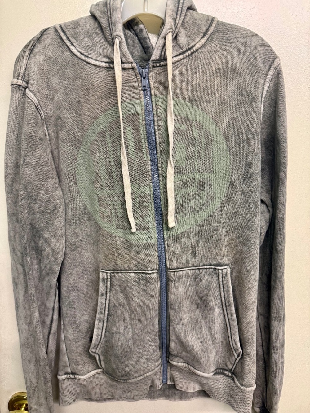 Malibu Surf Shack Faded Green Zip Down Hoodie with Pockets